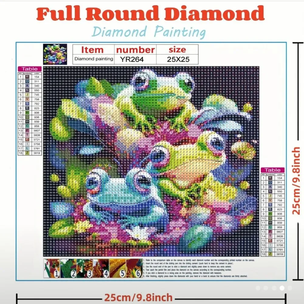 Set of 2 Frog Diamond Painting Kits, 5D DIY Diamond Art Kits for Beginners
